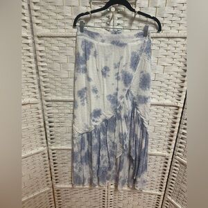 Blue Blush tie dye maxi tiered split skirt size M Euc women’s boho‎ vintage